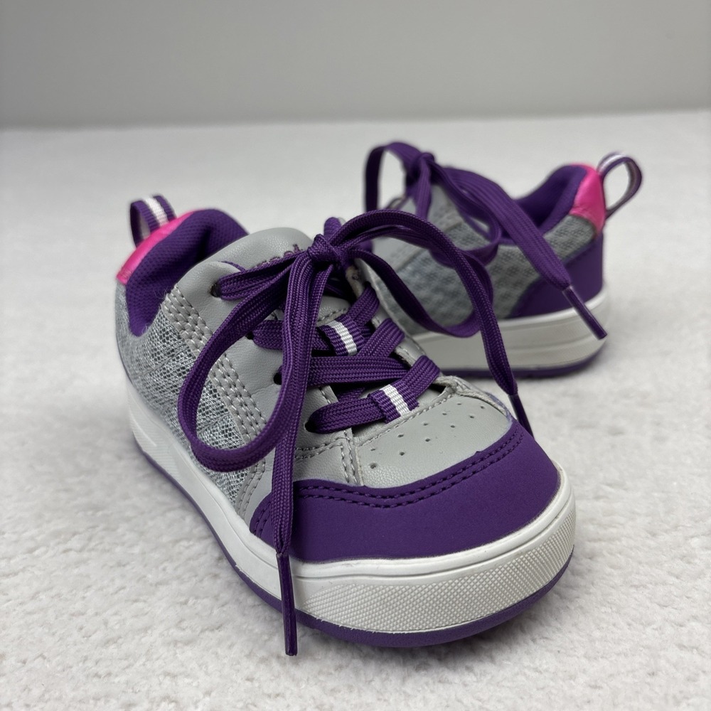SURESTEP Toddler SMO/AFO Compatible Shoes Size 6 Purple/Pink Girls Wide Sneakers
